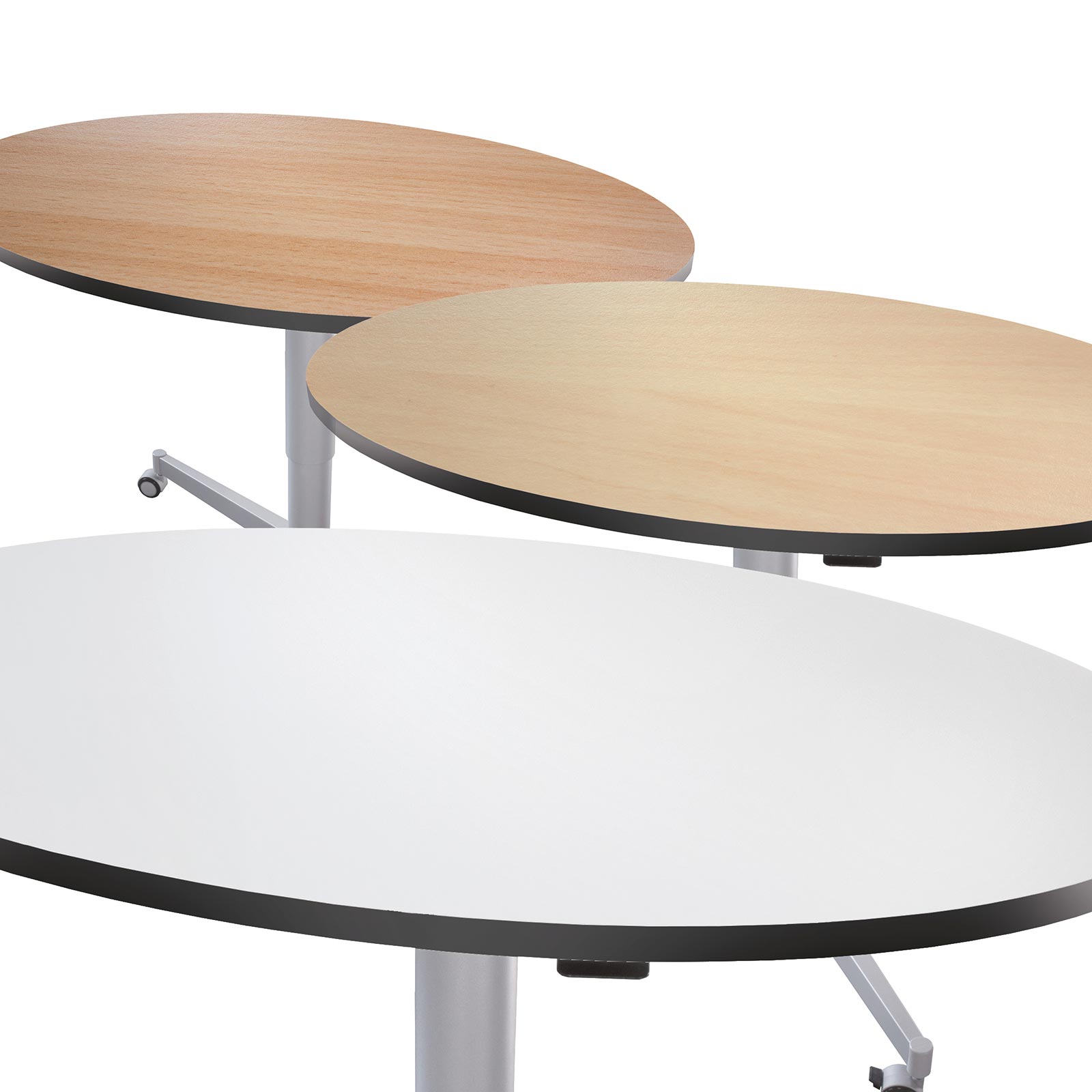 Der flexible Lehrertisch vom Schulmöbelhersteller EinrichtWerk mit drei verschiedenen Tischplatten